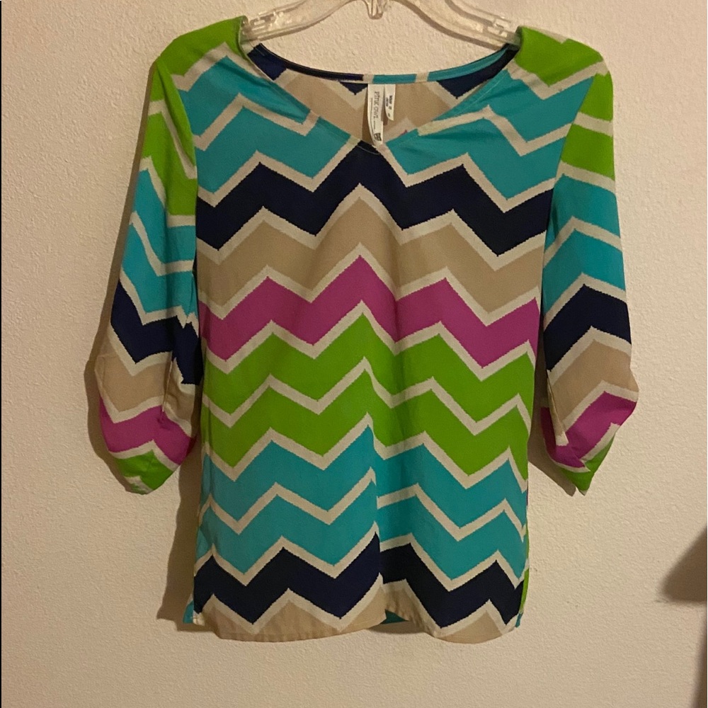 Multi colored chevron blouse